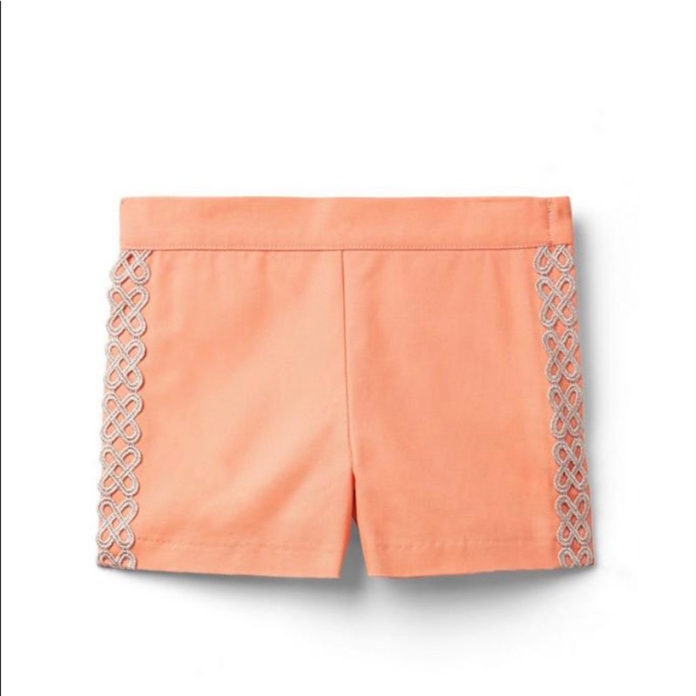 Janie & Jack Girls Metallic Trim Shorts 3T